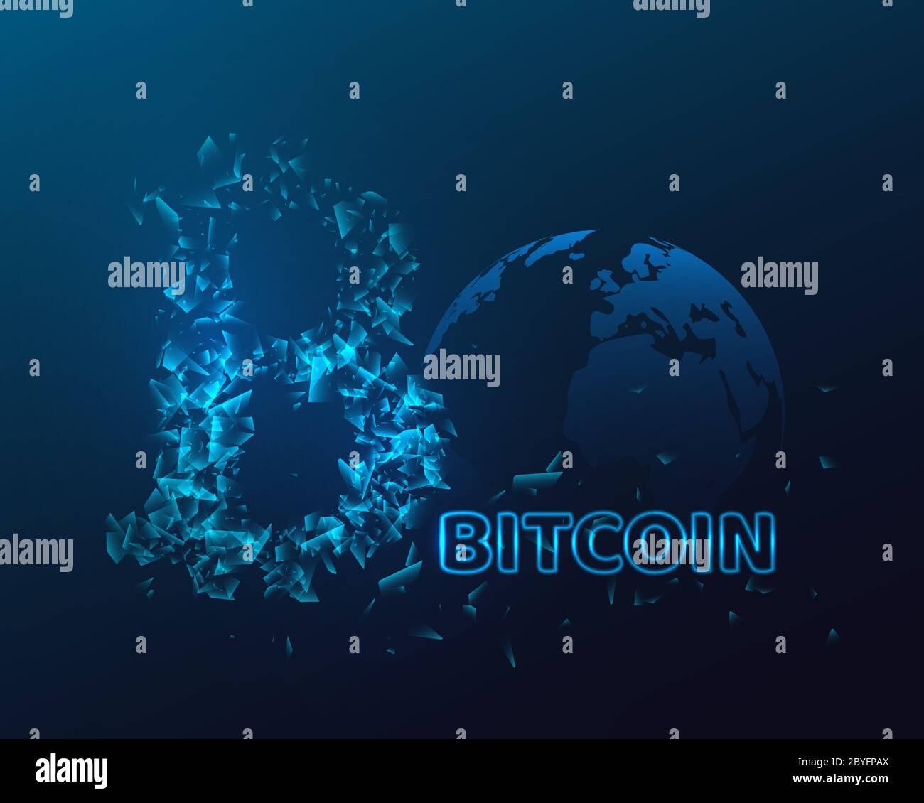 Bitcoin sign with glowing explosion effect Stock Vector Image & Art - Alamy