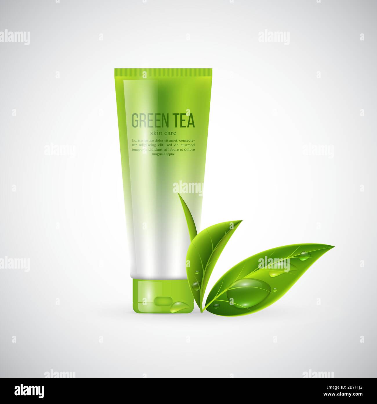 Cream container tube leaf Stock Vector Images Alamy