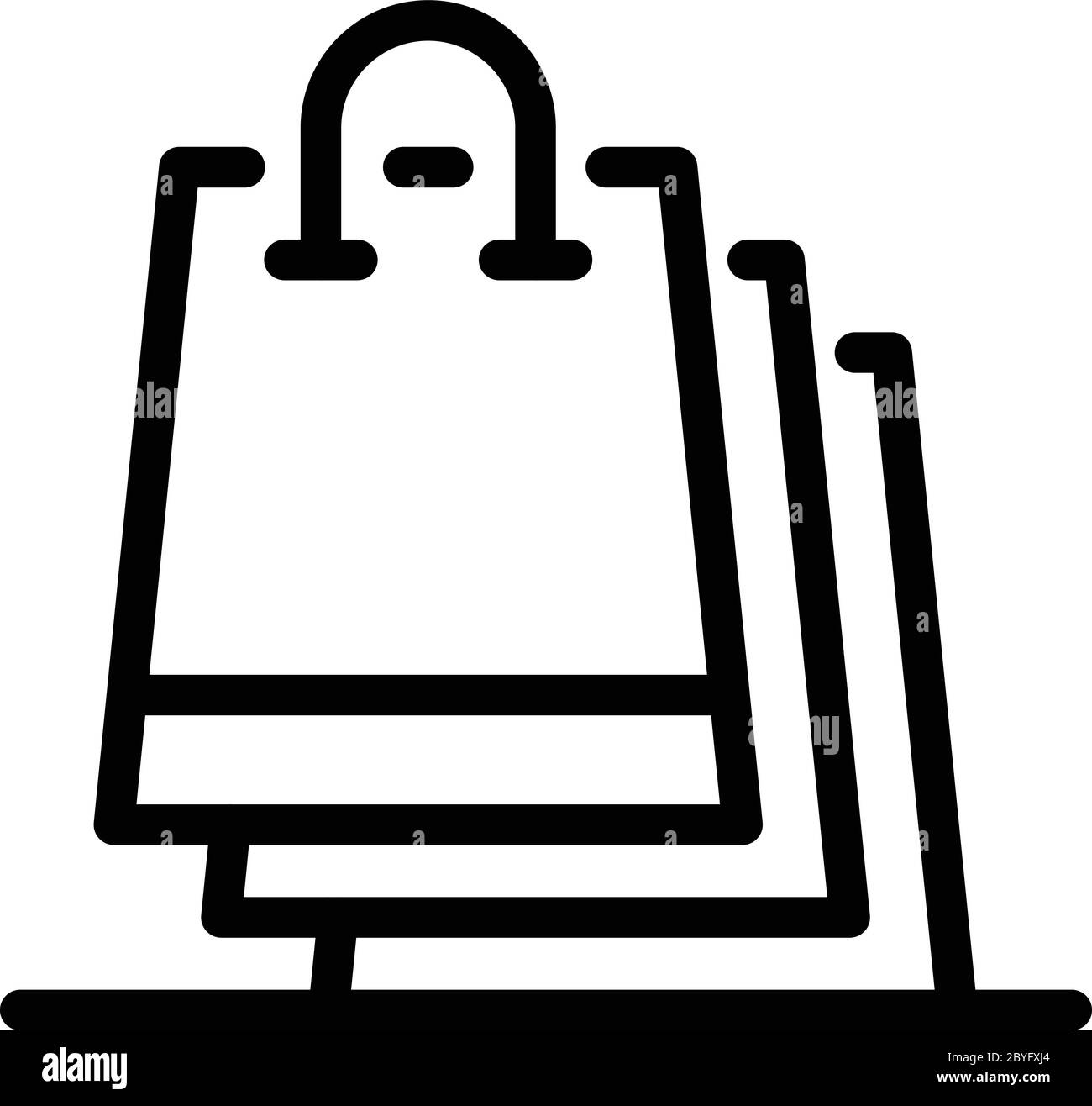 Shopping bags icon, outline style Stock Vector Image & Art Alamy