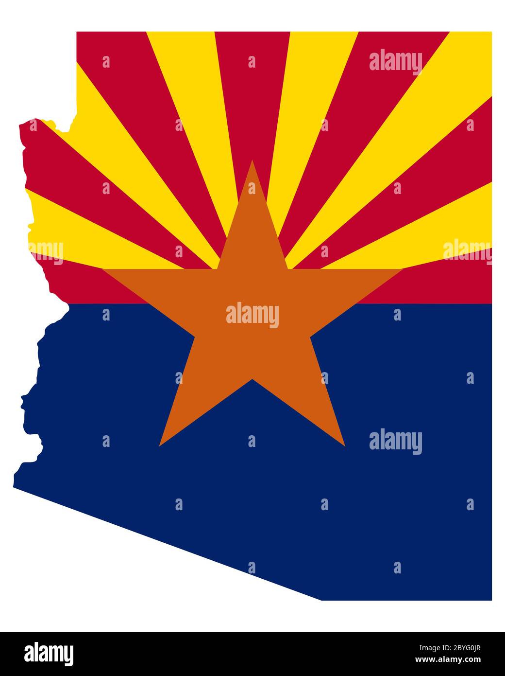 Flag in map of Arizona Stock Photo - Alamy