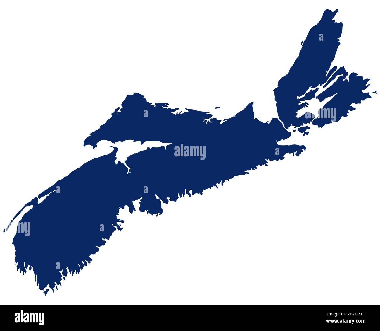 Map of Nova Scotia in blue colour Stock Photo Alamy