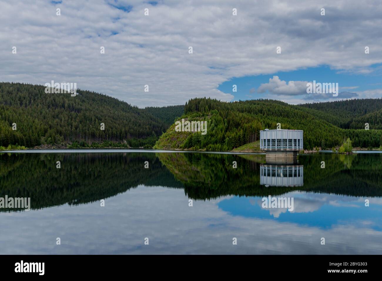 Tambach Hike around narrow water dam in the Thuringian Forest near Tambach ...
