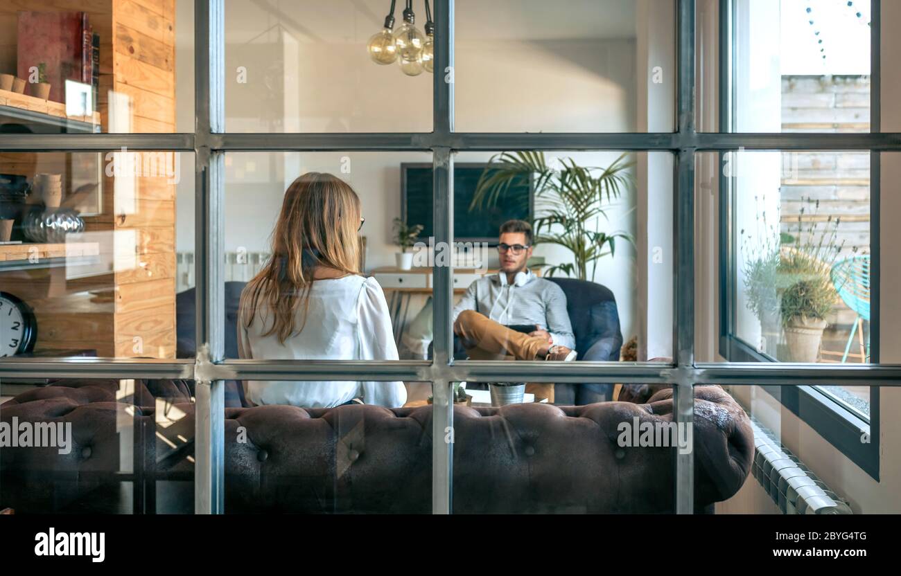 People in an informal business meeting Stock Photo