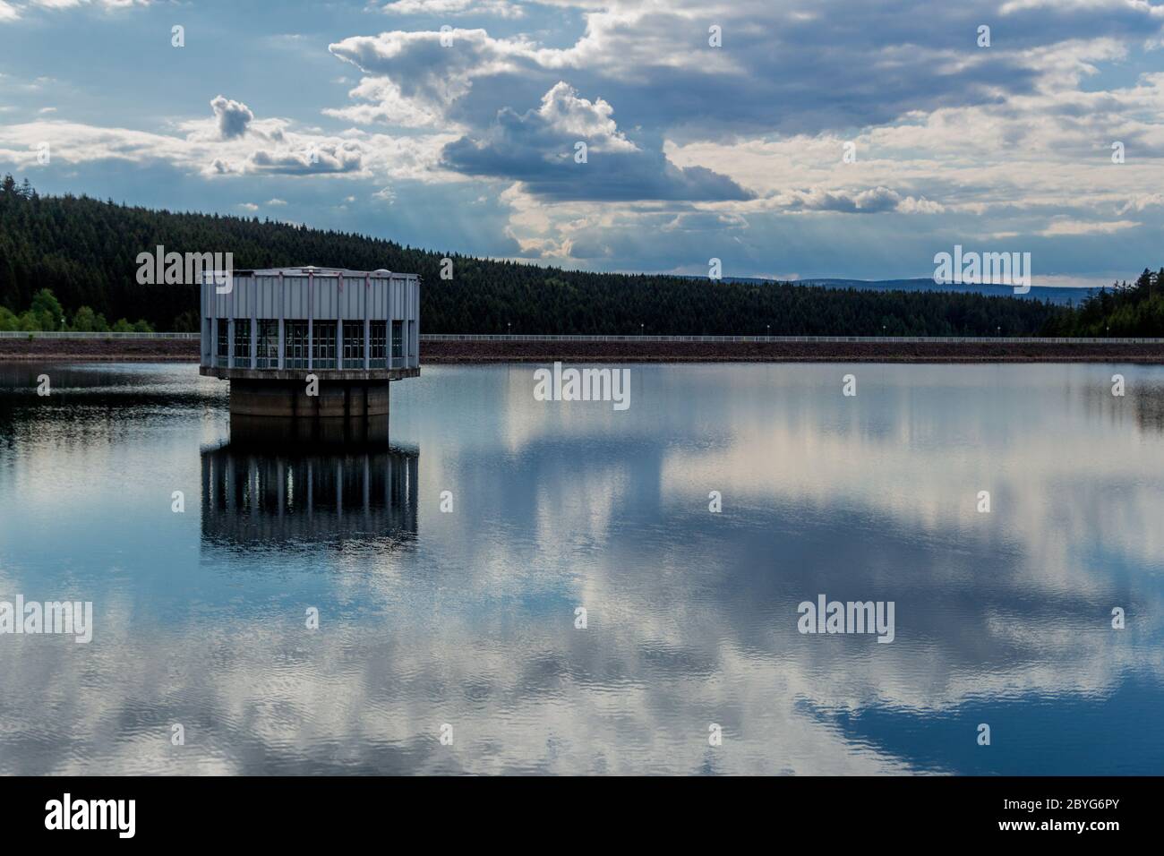 Tambach Hike around narrow water dam in the Thuringian Forest near Tambach ...