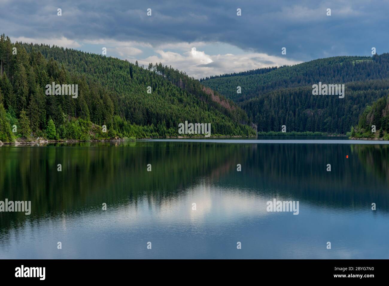 Tambach Hike around narrow water dam in the Thuringian Forest near Tambach ...