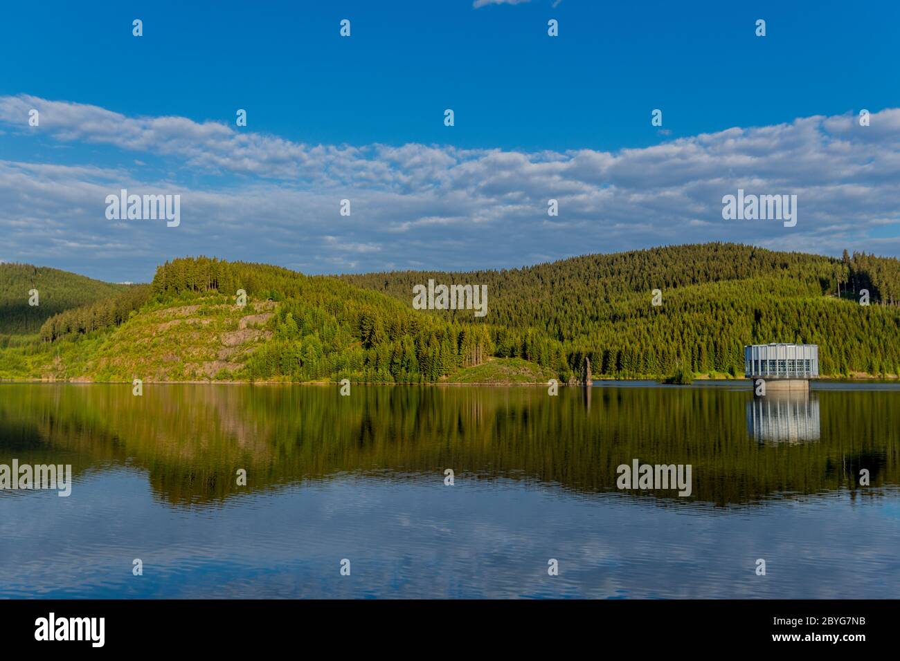 Tambach Hike around narrow water dam in the Thuringian Forest near Tambach ...