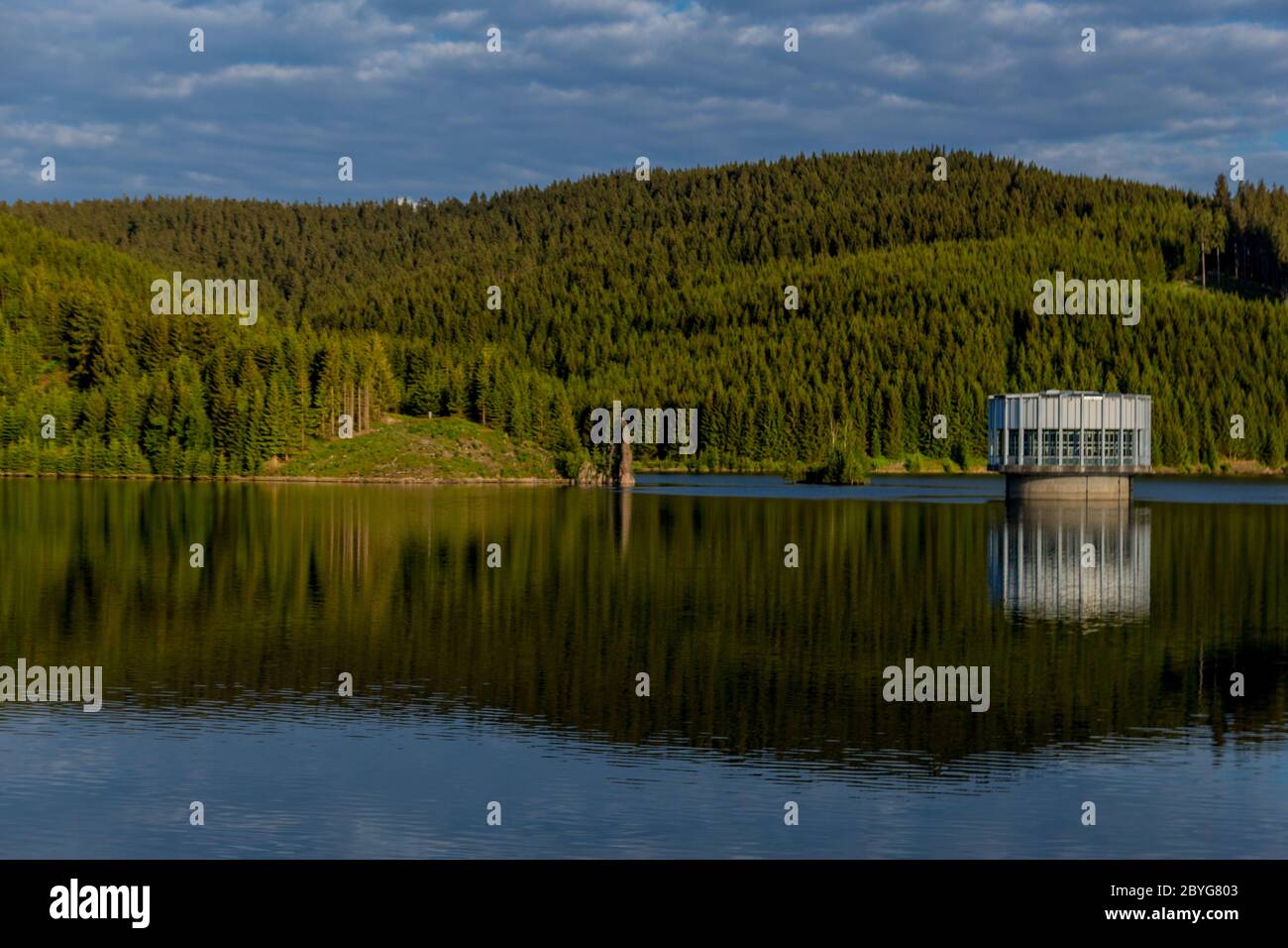 Tambach Hike around narrow water dam in the Thuringian Forest near Tambach ...