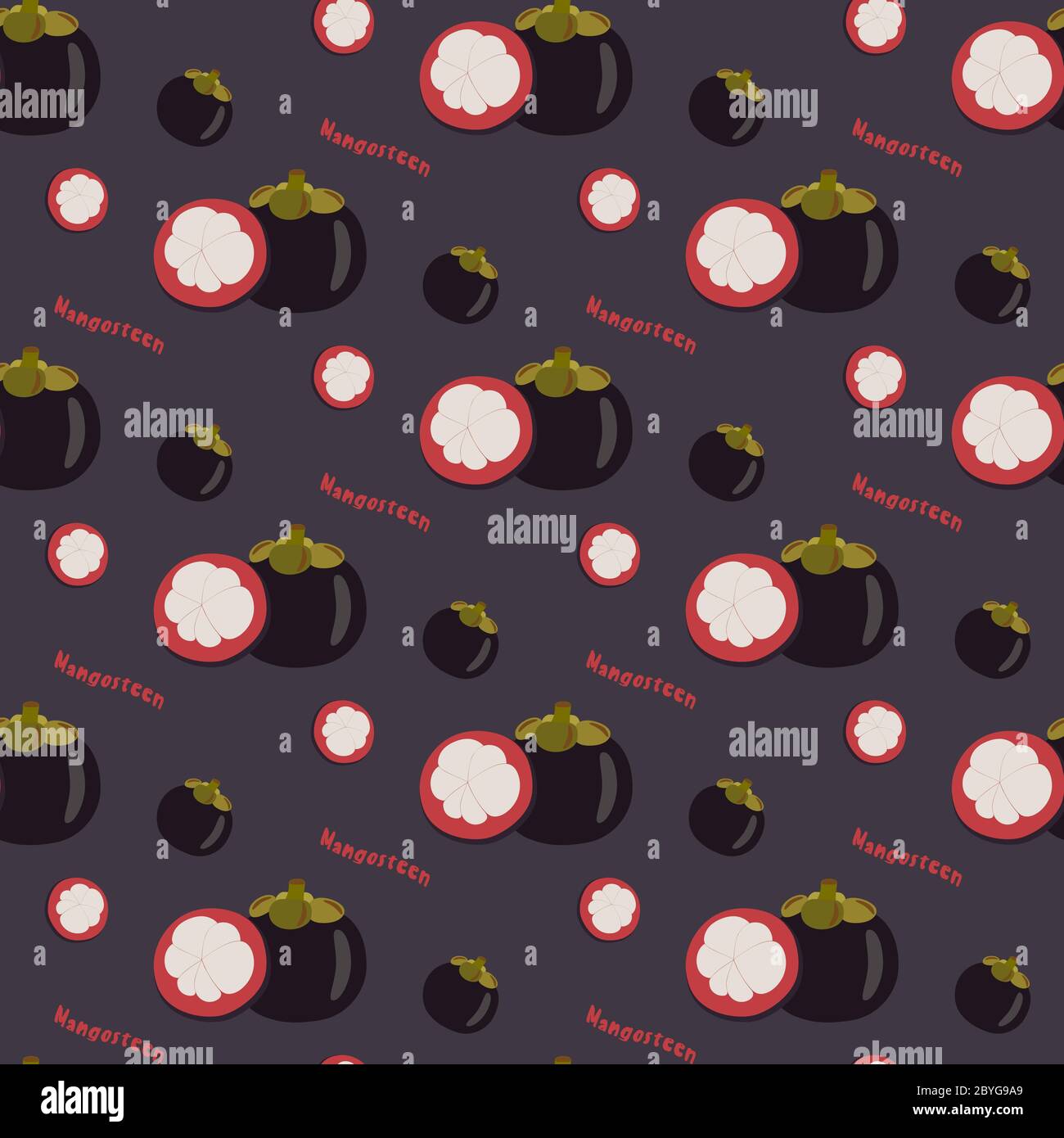 Mango seamless repeating pattern, flat design. Exotic tropical f Stock Vector