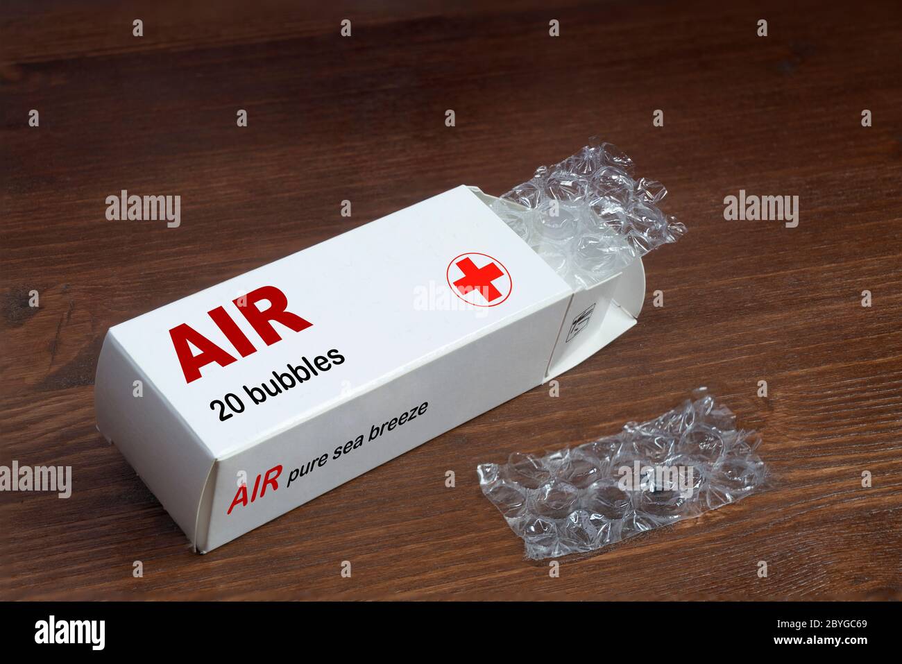 a blister box formed by air bubbles Stock Photo