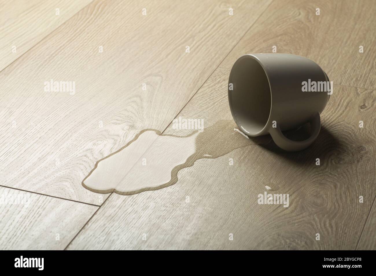 Laminate background.. Wooden laminate and parquet board with spilled water. Moisture protection