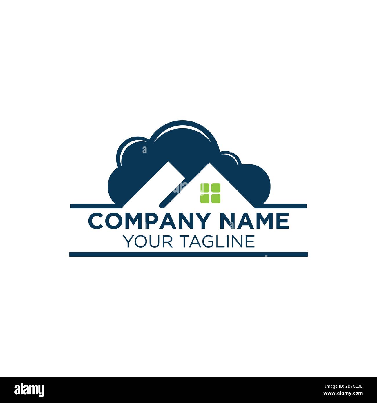 cloud real estate logo template,Home cleaning or deleivery company business logo. Vector element, icon. Stock Vector