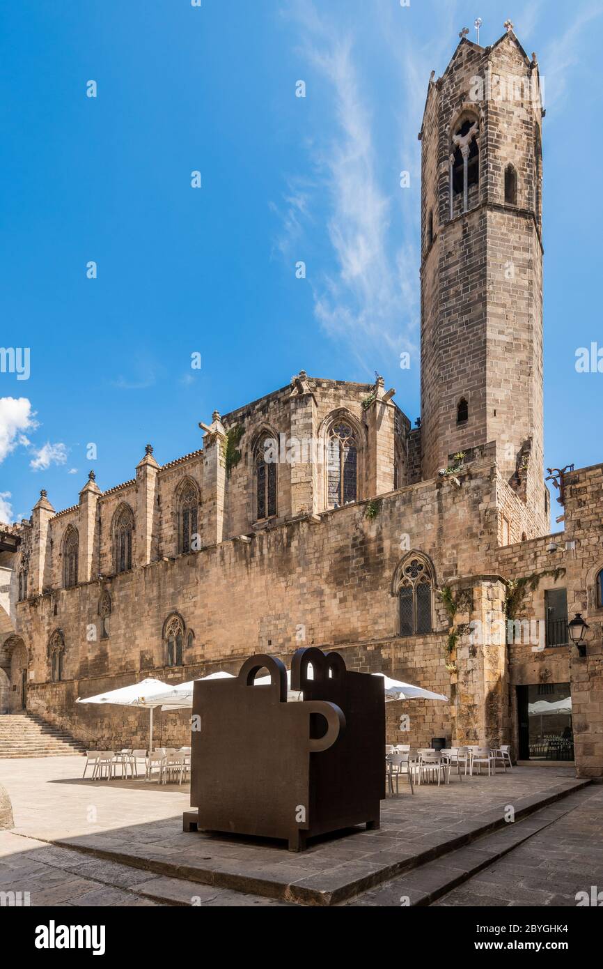 Chapel of Santa Agata, Plaza del Rey, Gothic Quarter, Barcelona, Catalonia, Spain Stock Photo