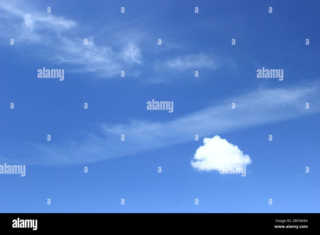 White clouds on blue sky, nice weather condition Stock Photo