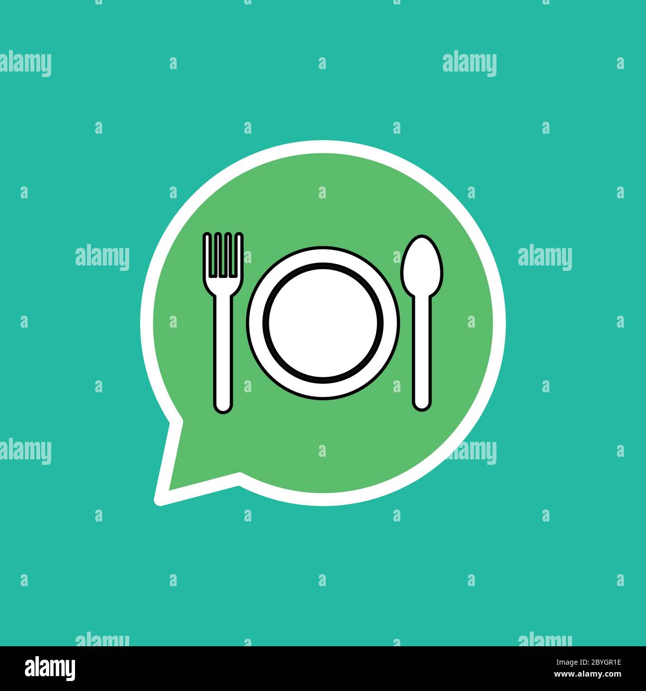 Plate fork and knife flat icon.Signs and symbols collection icon for websites web design mobile app. Stock Vector