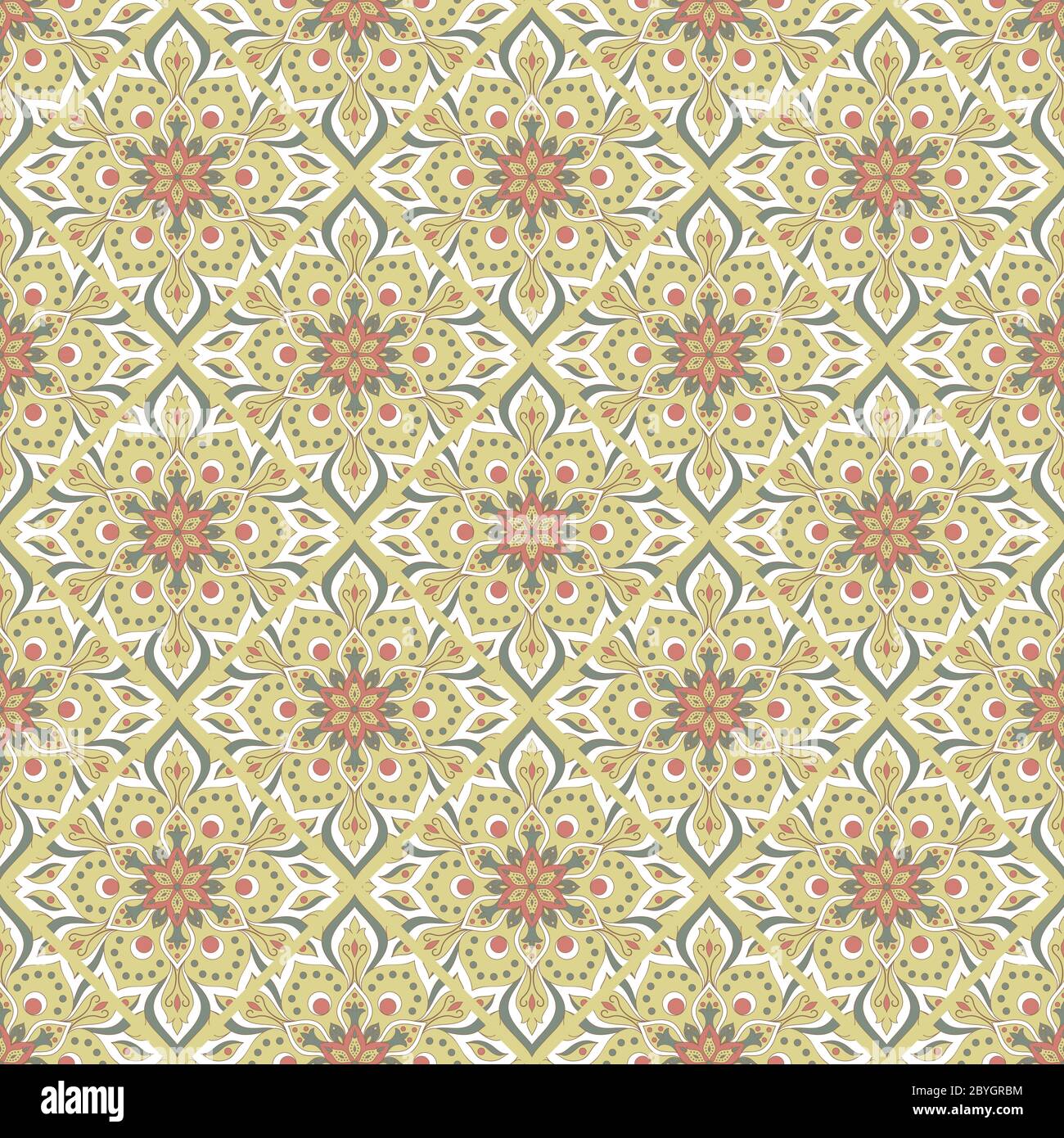Seamless hand drawn mandala pattern Stock Vector Image & Art - Alamy