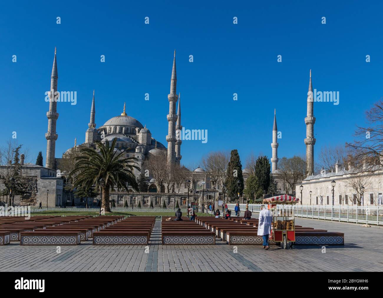 Also known as the Blue Mosque, the Sultan Ahmed Mosque is located right ...