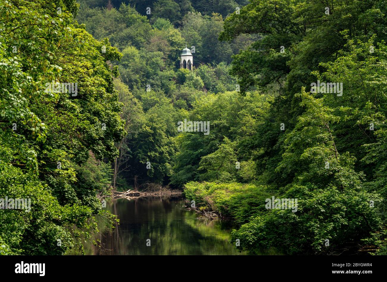 The Diederich Temple, above the river Wupper, near Remscheid, Bergisches Land, NRW, Germany Stock Photo