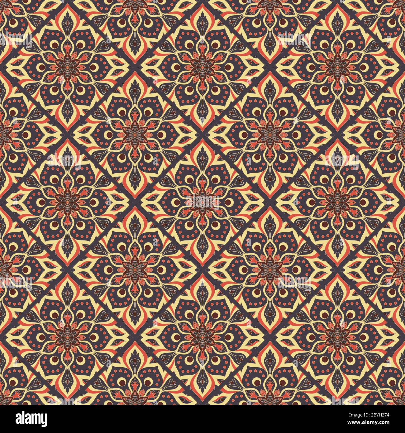 Seamless hand drawn mandala pattern Stock Vector Image & Art - Alamy