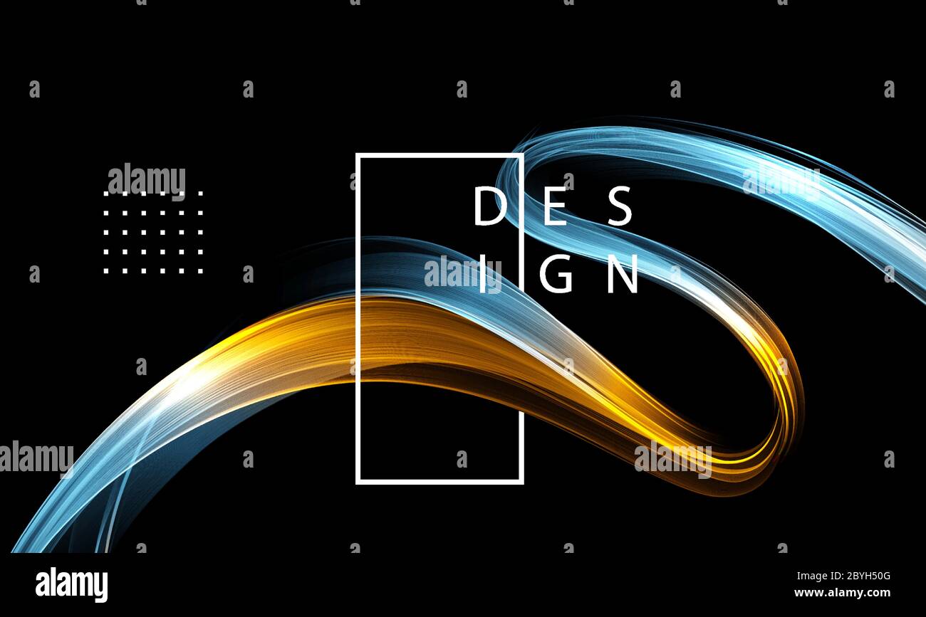 Abstract shiny color blue wave design element Stock Vector