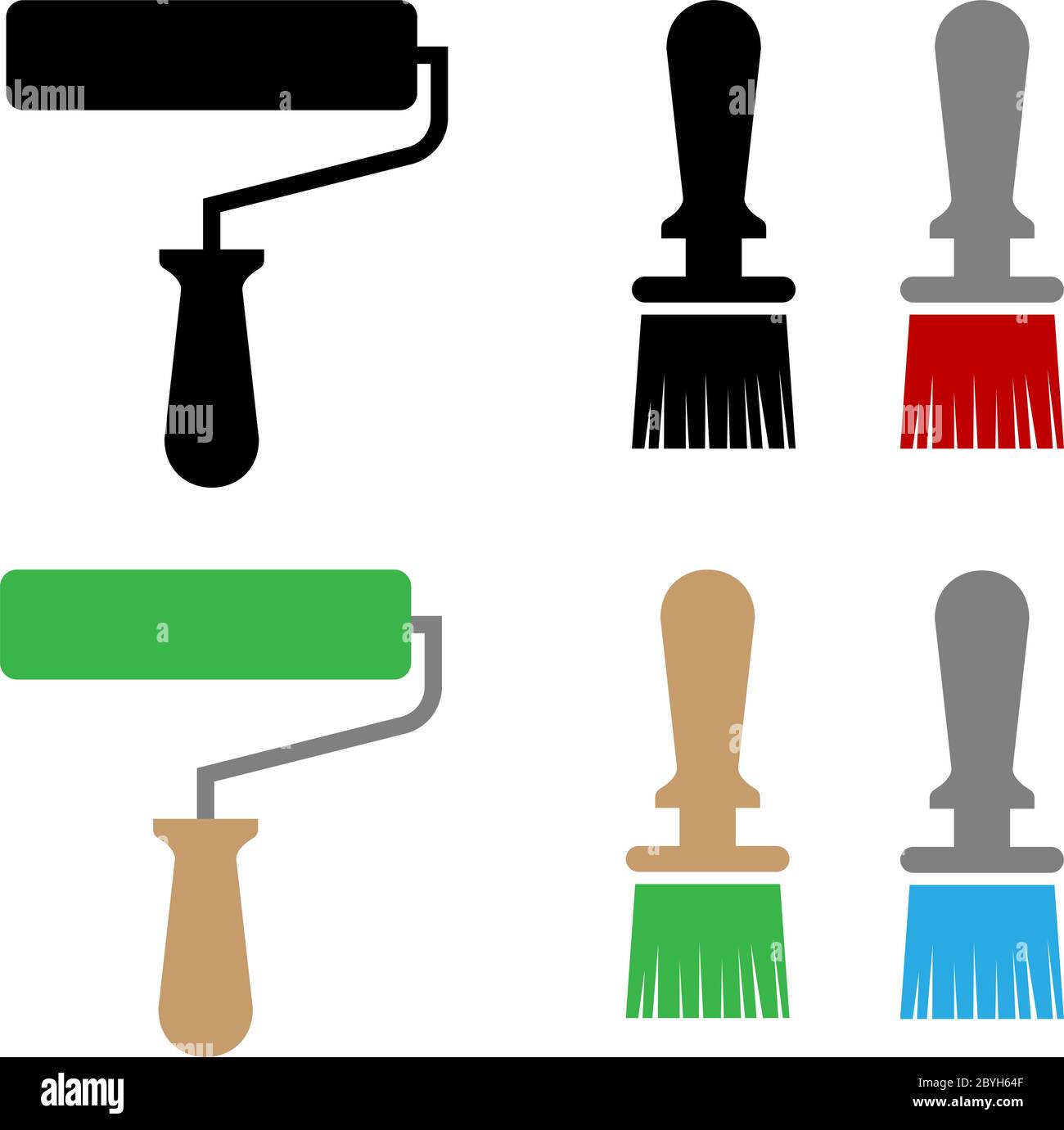 Painters Roller Brush Icon Vector art Illustration Stock Vector