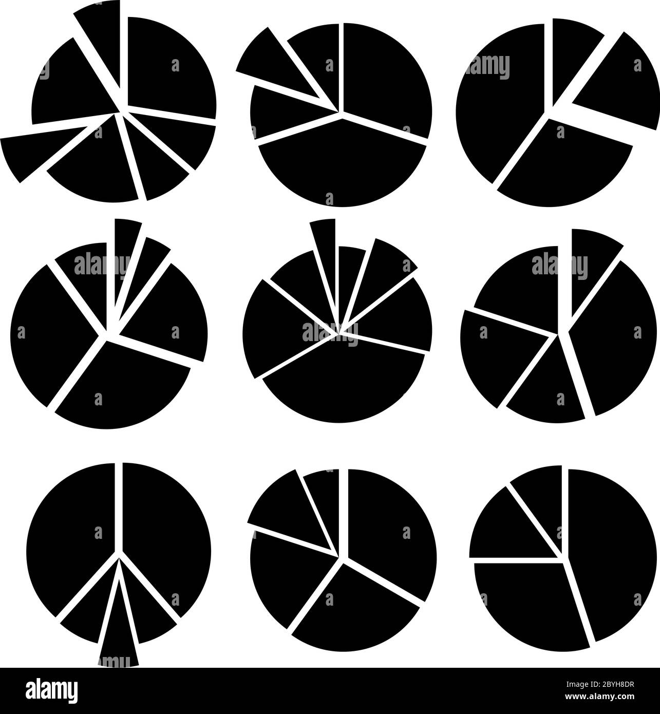 Pie Chart Icon Set Vector Illustration Stock Vector Image & Art - Alamy