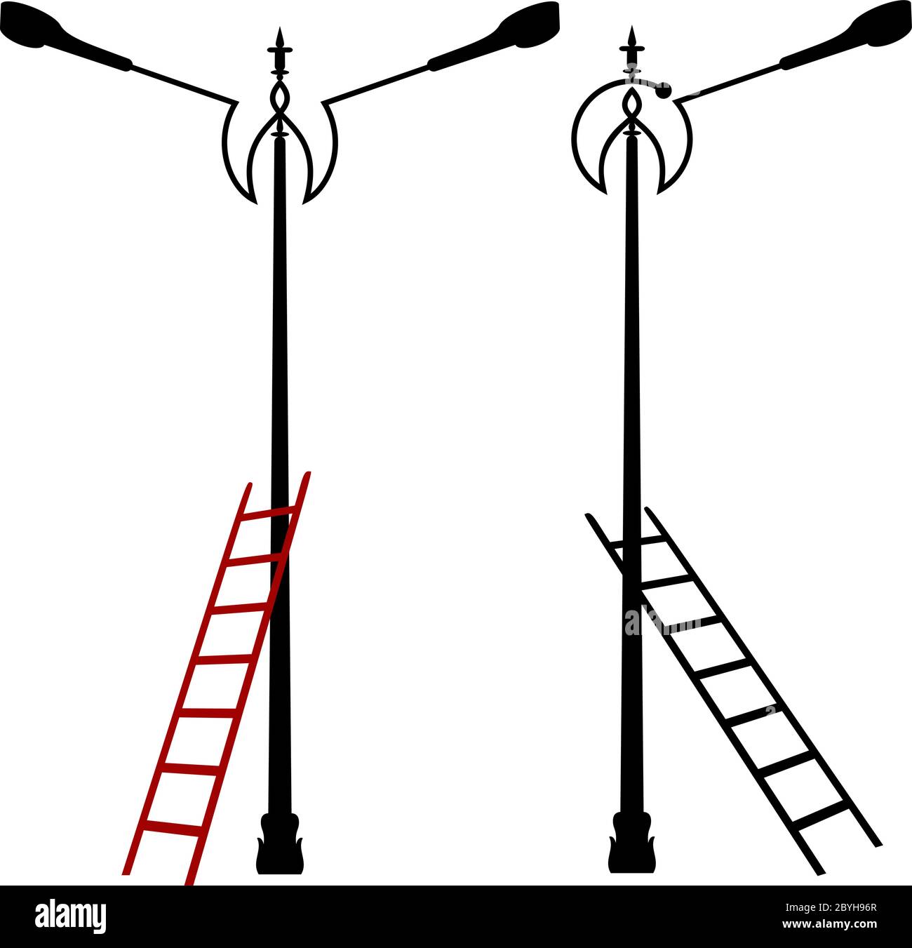 Street Light Icon, Silhouette Vector Illustration Stock Vector Image & Art Alamy