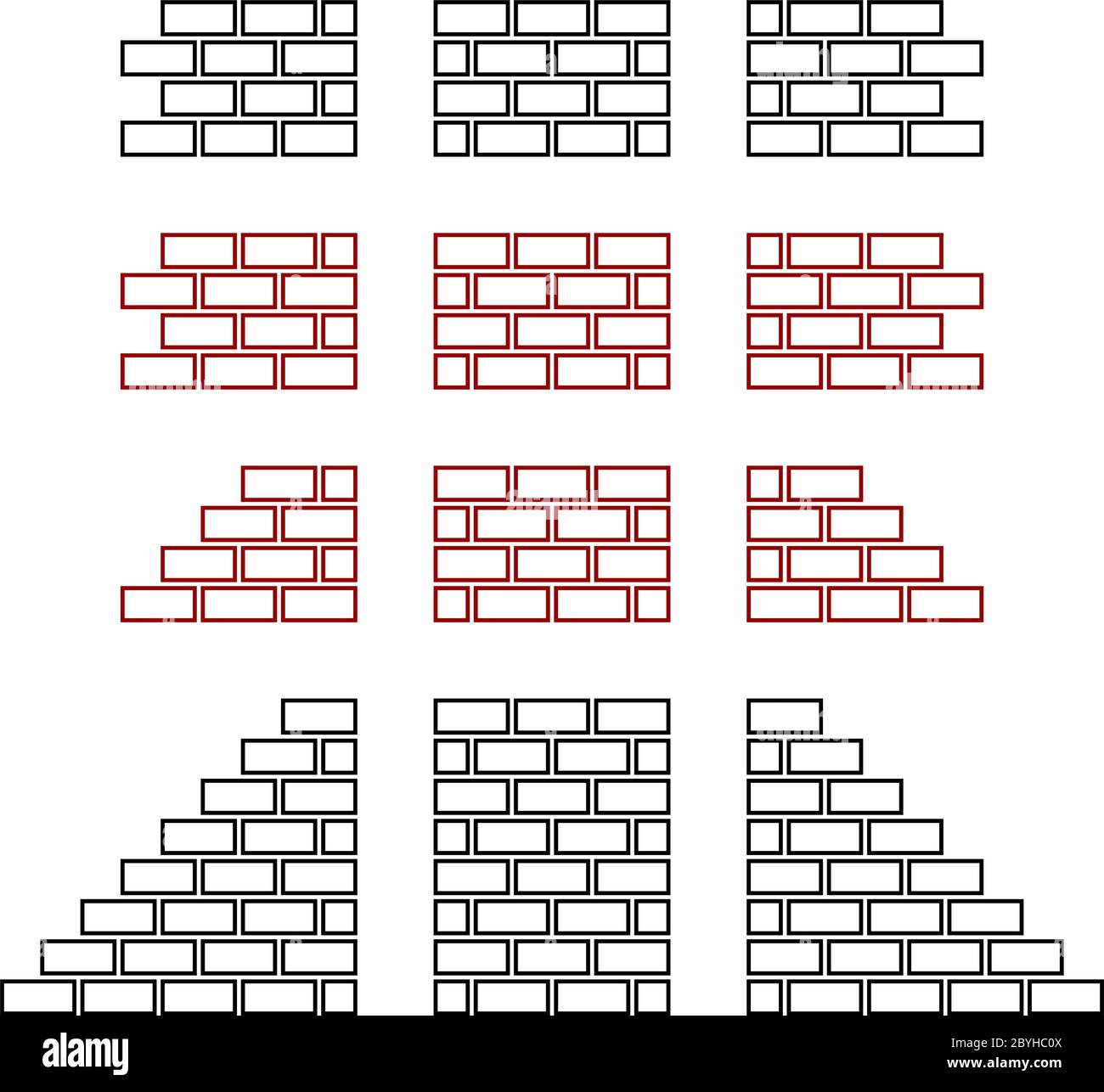 Brick Wall Icon Vector Illustration Stock Vector