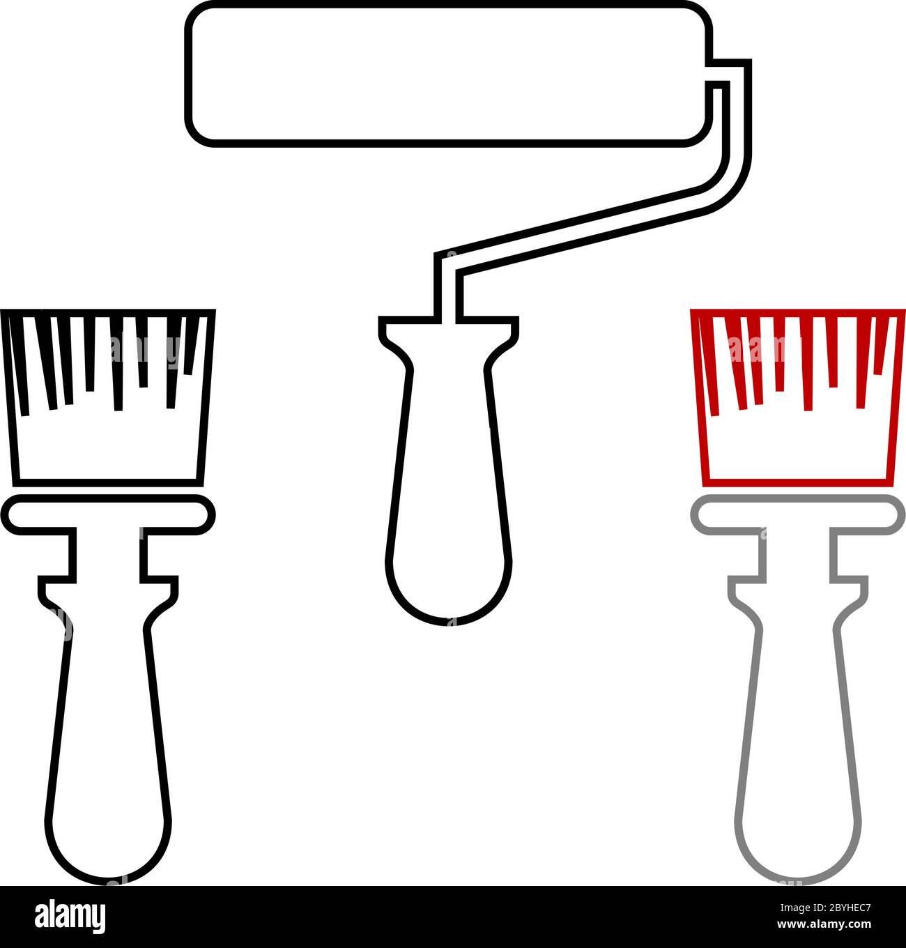 Painters Roller Brush Icon, Vector art Illustration Stock Vector