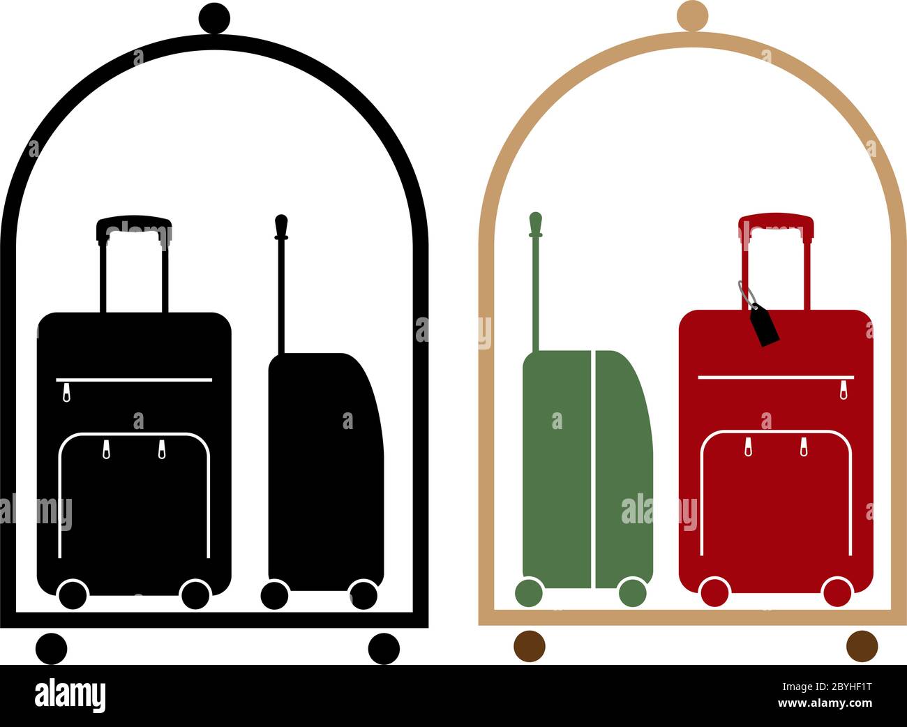 Hotel Baggage Cart Vector Illustration Stock Vector