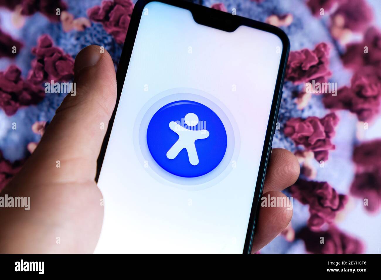 New phone app Immuni, promoted by the Italian government and developed by Bending Spoon, for contact tracing COVID-19 cases among Italy's citizens Stock Photo
