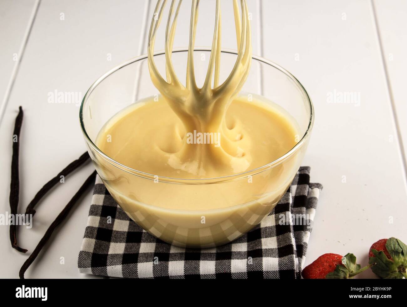 Making Pancakes or Cake, Baker Hands Pouring Batter and Whisking Batter