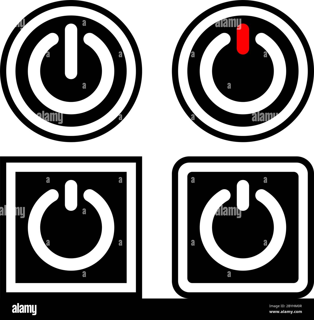 Power On / Off Switch Icon, Sign / Symbol Vector Illustration Stock Vector