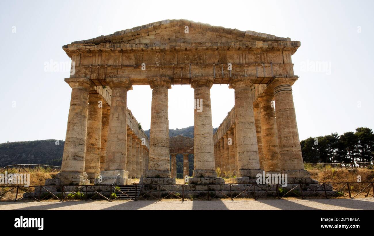 The Doric temple of Segesta Stock Photo