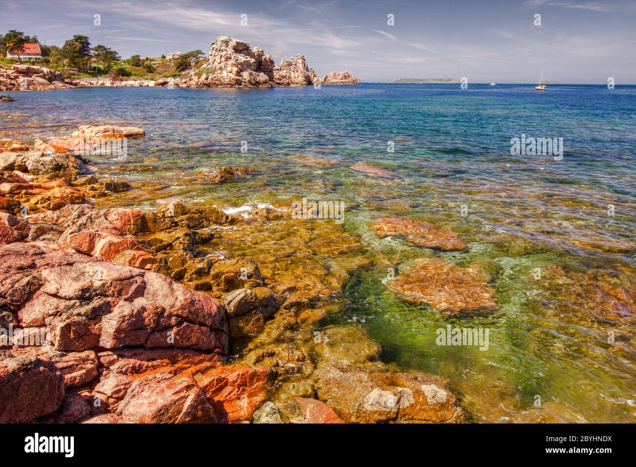Ploumonach, Pink Granite Coast, Brittany, France Stock Photo