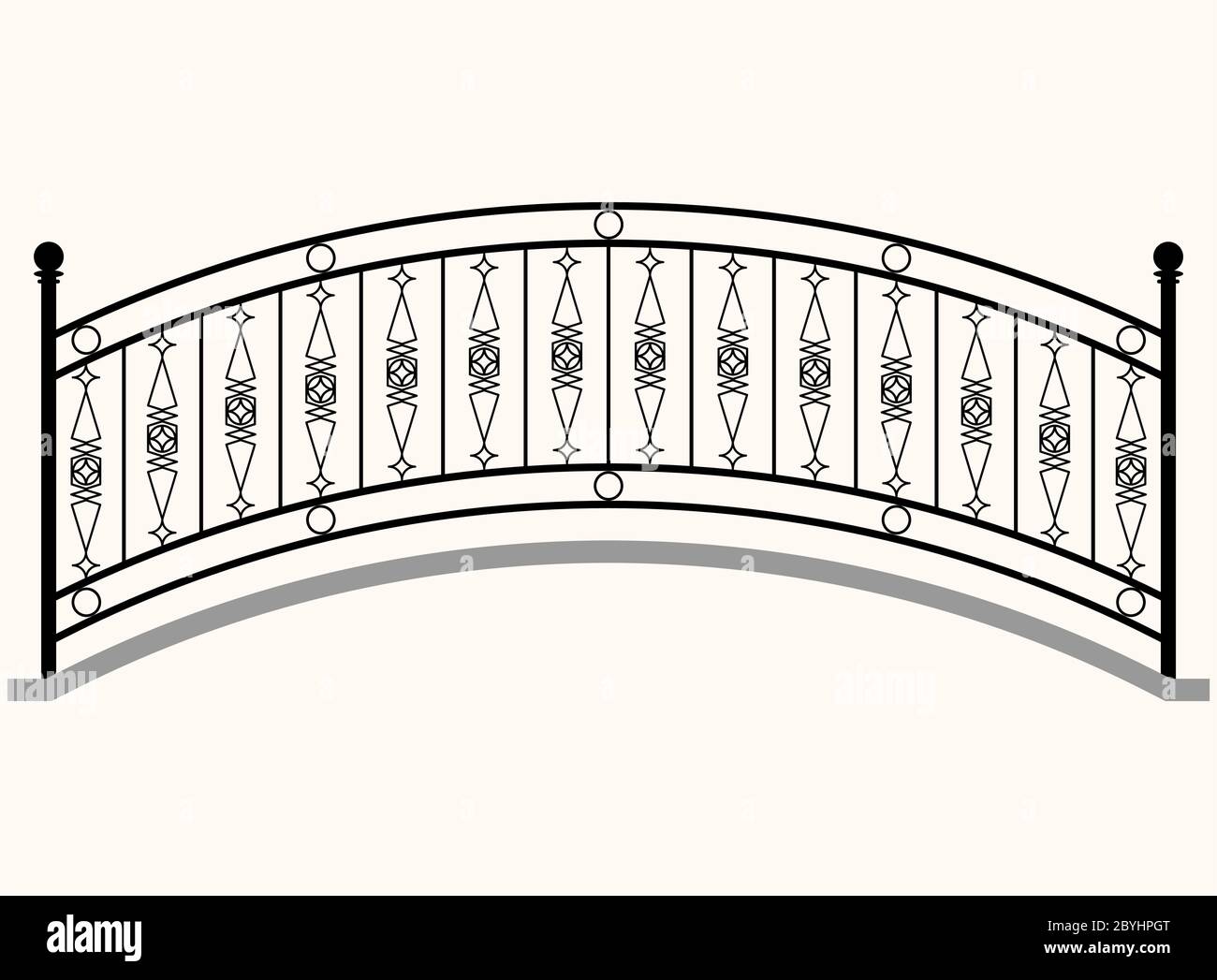 Arch Bridge Railing Vector Illustration Stock Vector Image & Art - Alamy