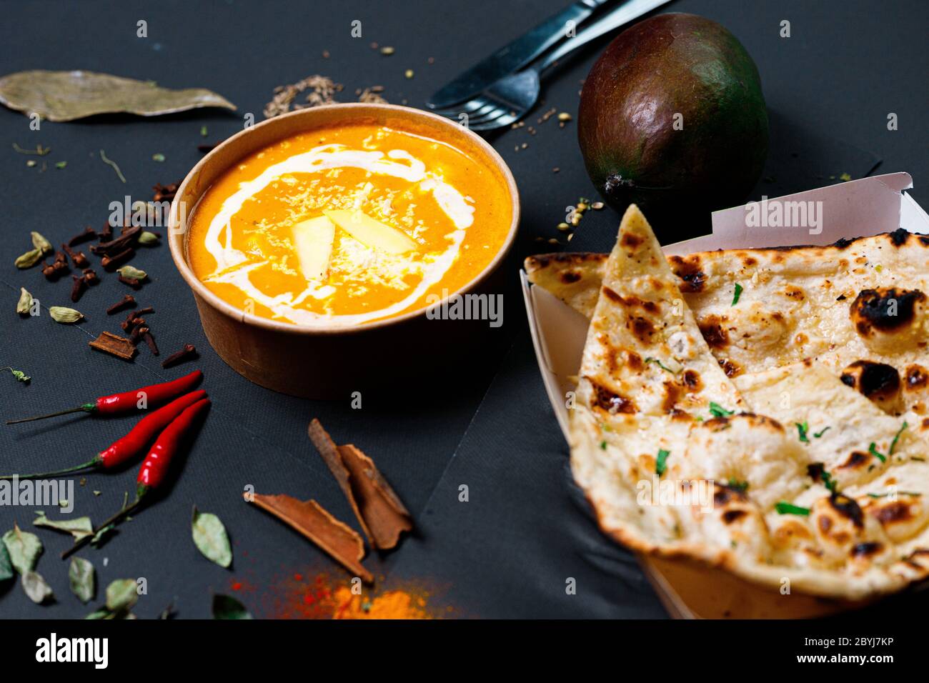 Indian food and spicy spices, stylish photos for the menu Stock Photo ...