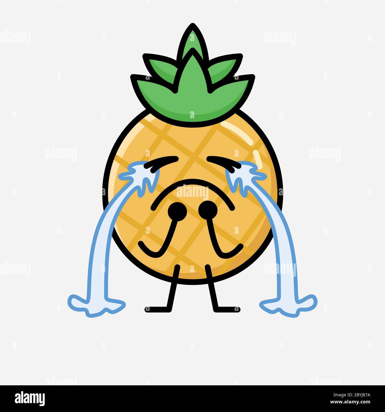 An illustration of Cute Pineapple Fruit Mascot Vector Character in Flat ...