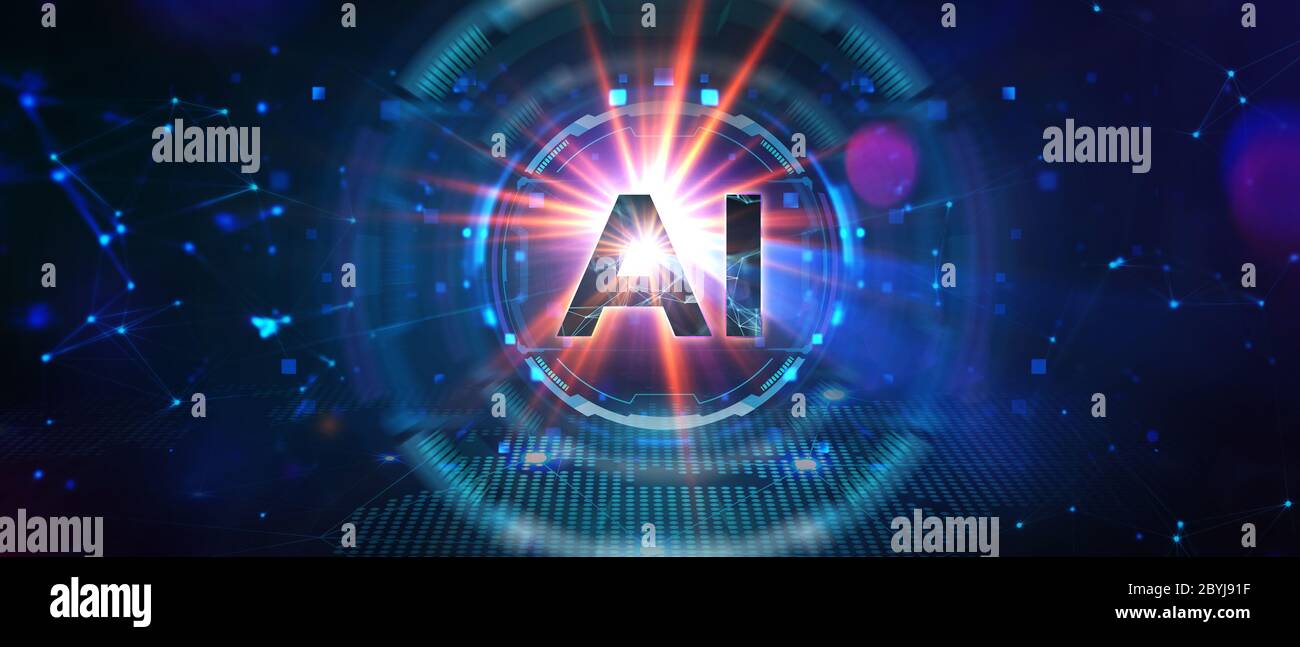 AI Learning and Artificial Intelligence Concept. Business, modern technology, internet and networking concept. Stock Photo
