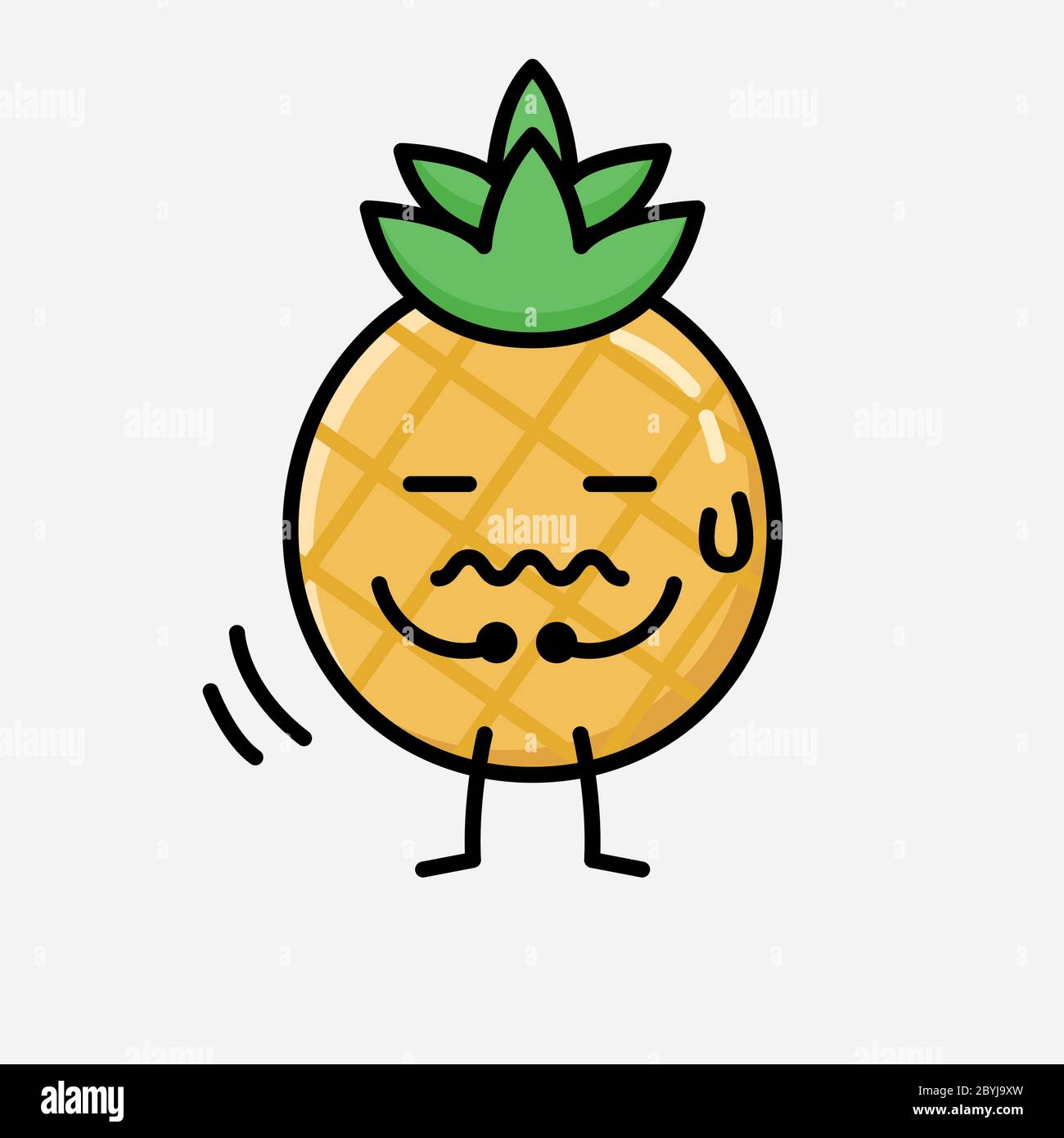 An illustration of Cute Pineapple Fruit Mascot Vector Character in Flat ...