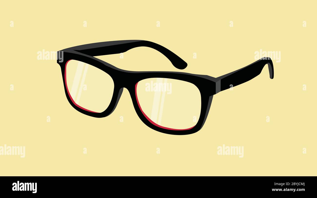 Vector Isolated Illustration of Black Glasses Stock Vector