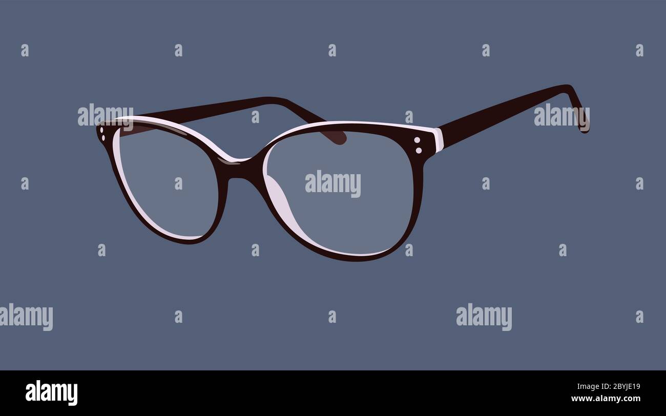 Vector Isolated Illustration of Black Vintage Glasses Stock Vector
