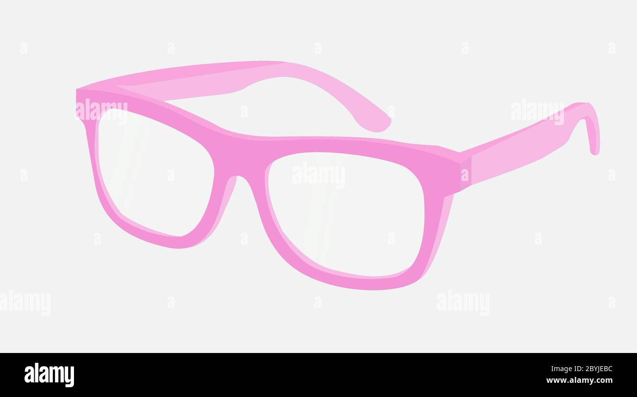 Vector Isolated Illustration of Pink Frame Glasses Stock Vector Image