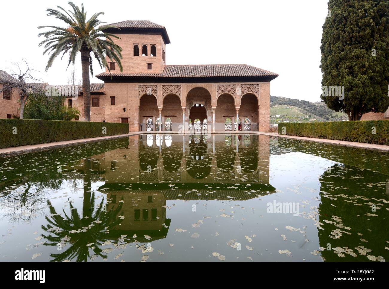 Spain, Andalusia / Granada - April 2, 2018: The Alhambra complex in Granada in Andalusia. Moorish architecture of Arabic origin. Stock Photo