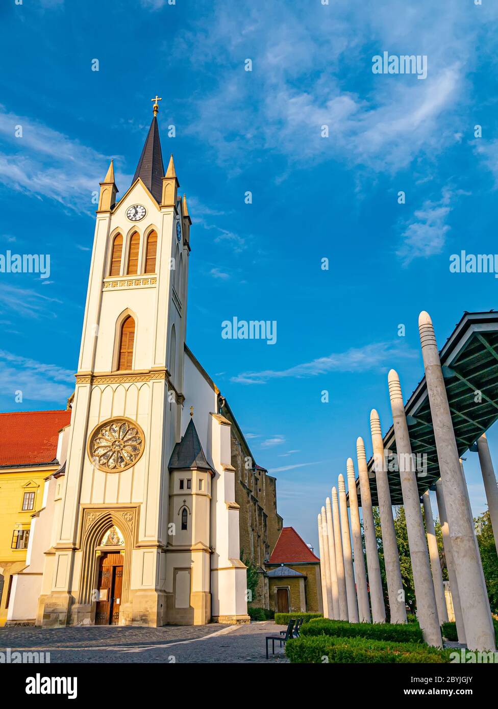 View on the Church of Our Lady Magyarok Nagyasszonya Templom in Keszthely, Hungary Stock Photo