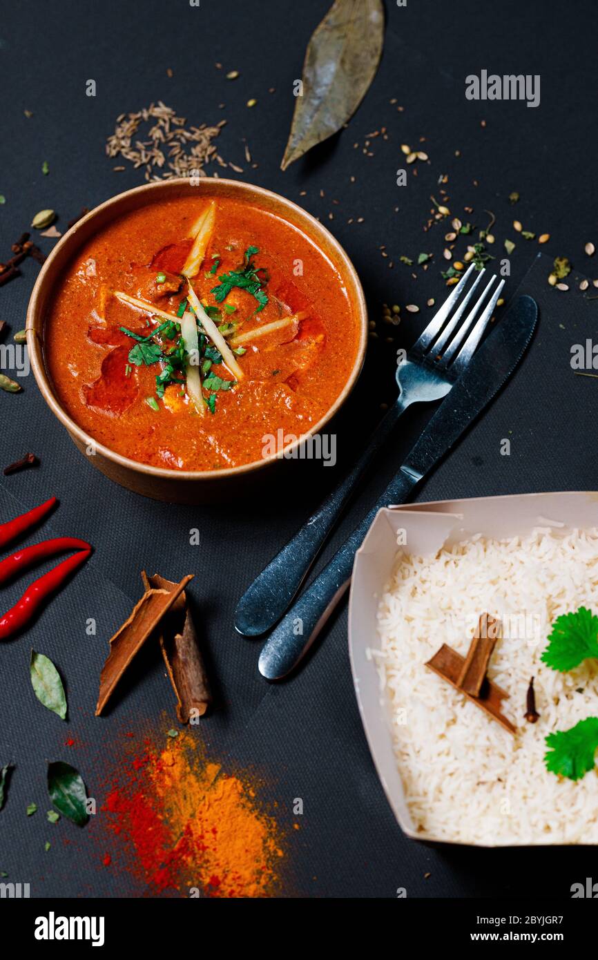 Indian food and spicy spices, stylish photos for the menu Stock Photo ...