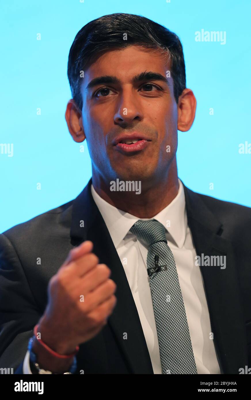 RISHI SUNAK  CHIEF SECRETARY TO THE TREASURY  CONSERVATIVE PARTY CONFERENCE 2019  MANCHESTER CENTRAL, MANCHESTER, , ENGLAND  30 September 2019  DIE19466      ADDRESSES THE CONSERVATIVE PARTY CONFERENCE 2019 AT THE MANCHESTER CENTRAL, ENGLAND Stock Photo