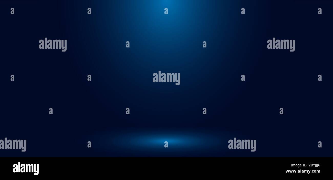 Blue gradient wall studio empty room abstract background with lighting ...