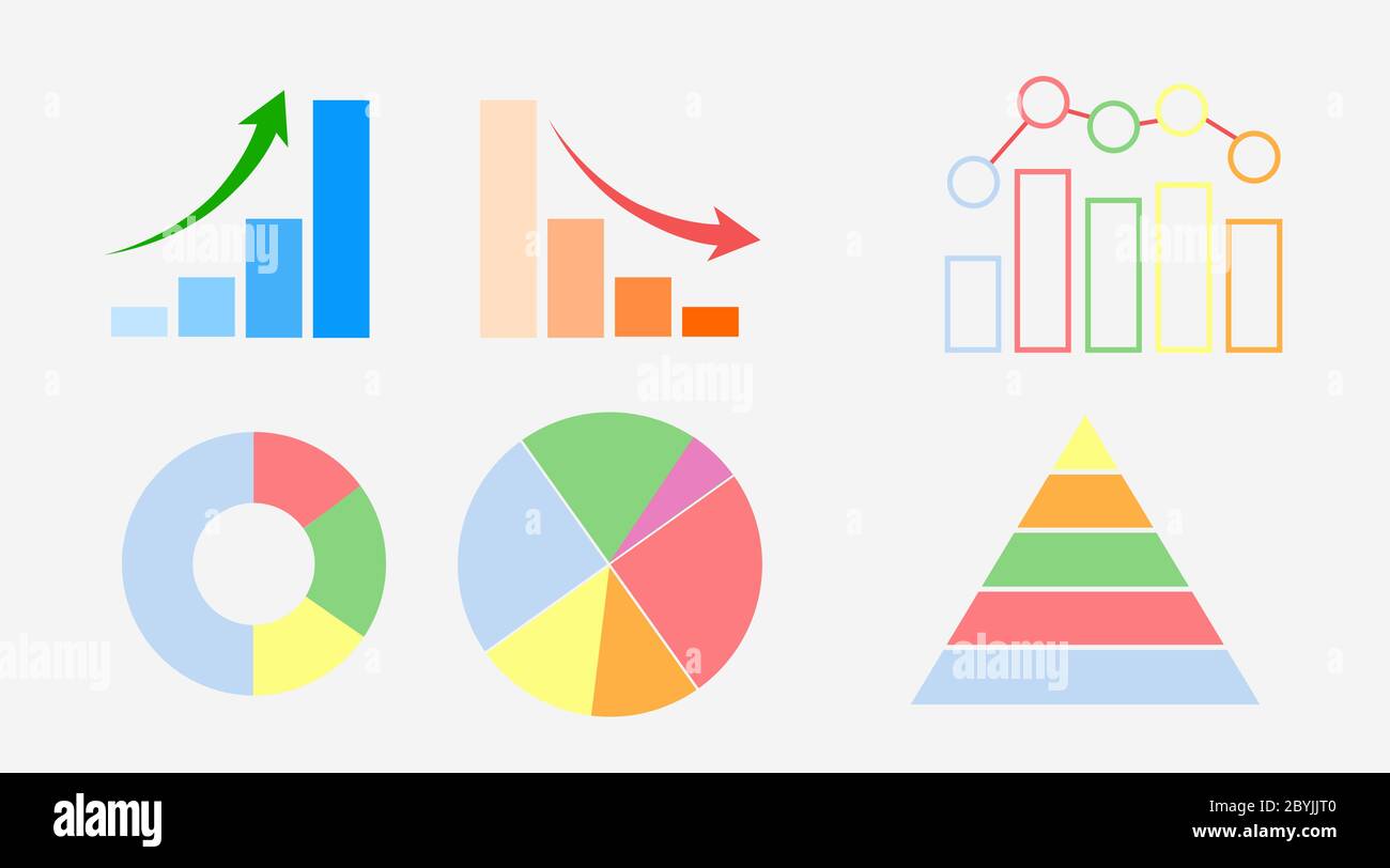Vector business infographics set with different diagram illustrations Stock Vector