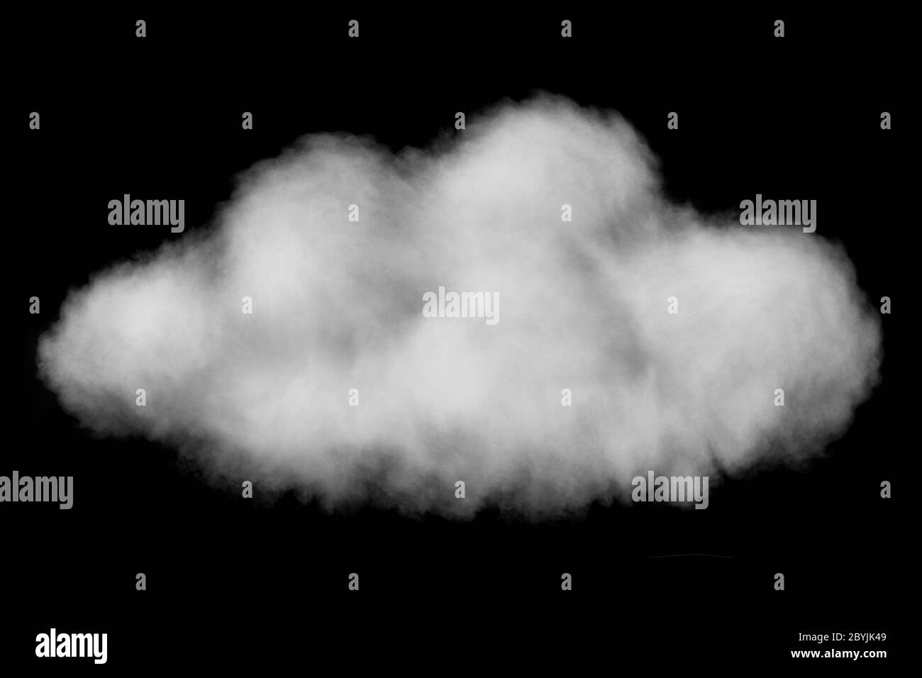 white puffy cloud isolated on black background Stock Photo