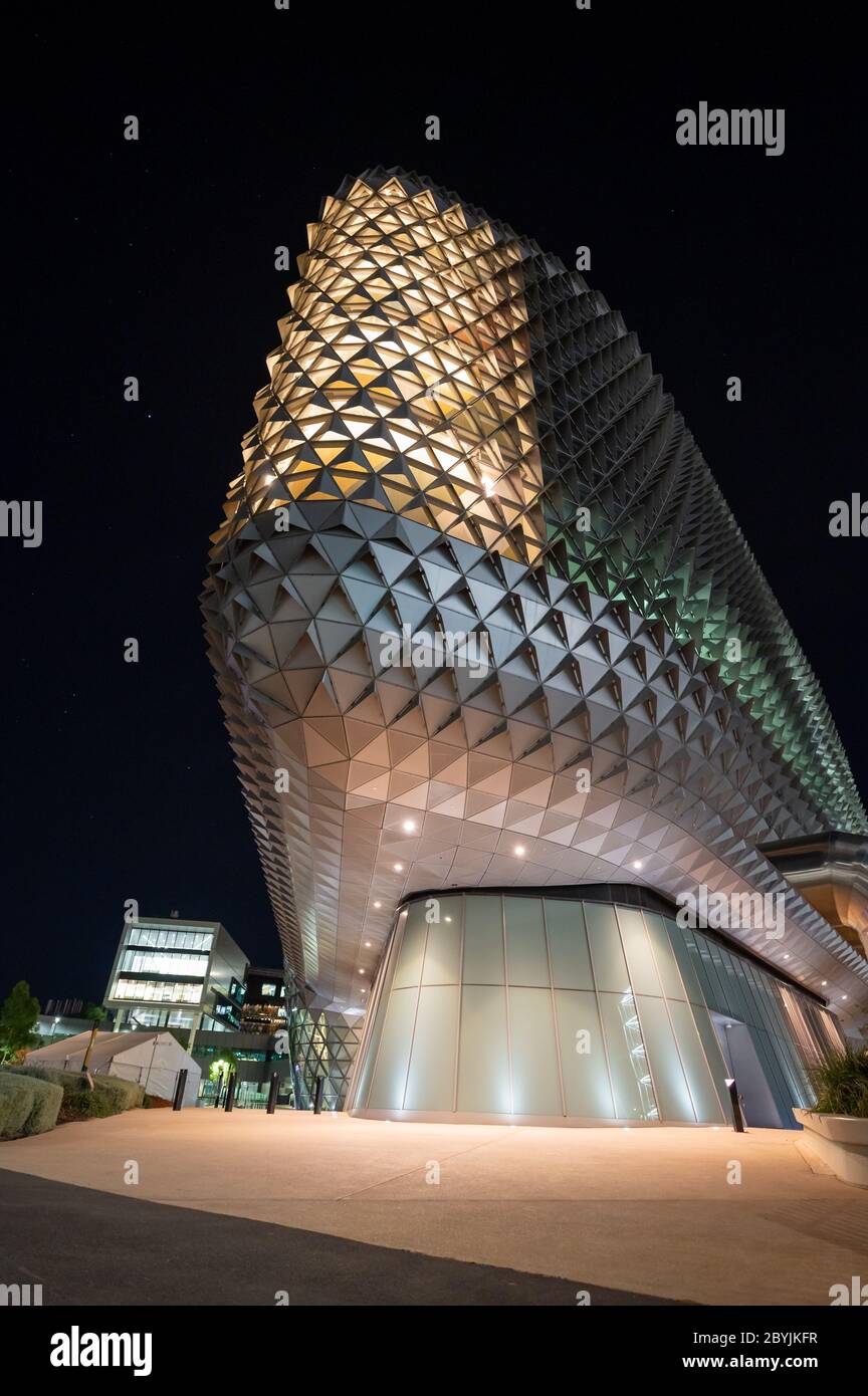 SAHMRI Building at Night (South Australian Health and Medical Research